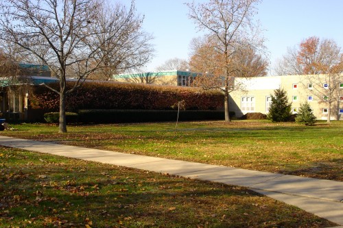 The first workday for CP Edible Gardens: Nov. 19, 2005; note soil just delivered. Beds were built and filled the following spring.