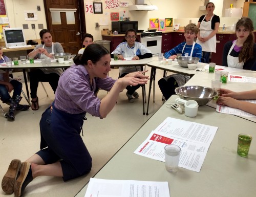 Chef Fuerst teaches a lesson on her knees