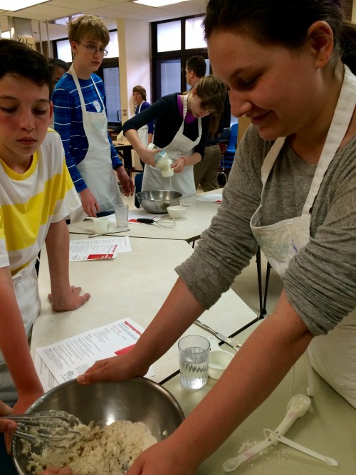 Preparing the dough for the recipe.