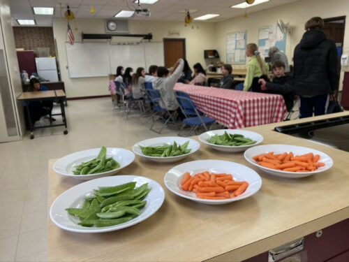 Peas and carrots for snacking